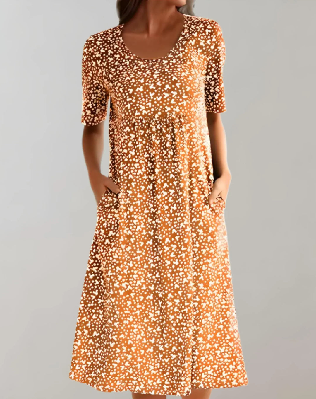 Vestido informal ligero de cuello en V para mujer