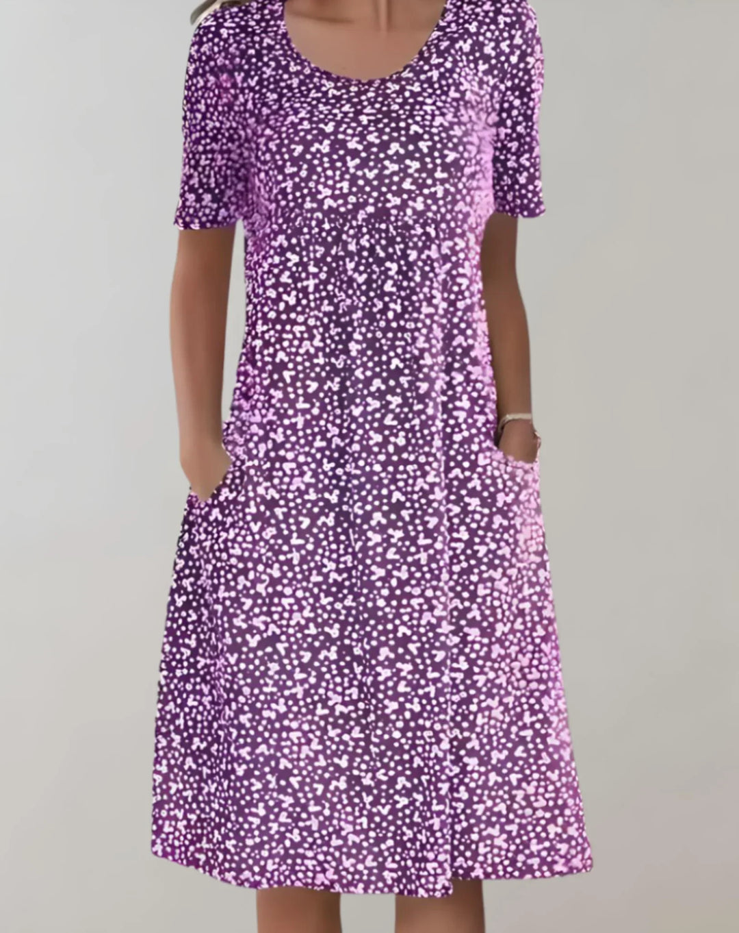 Vestido informal ligero de cuello en V para mujer