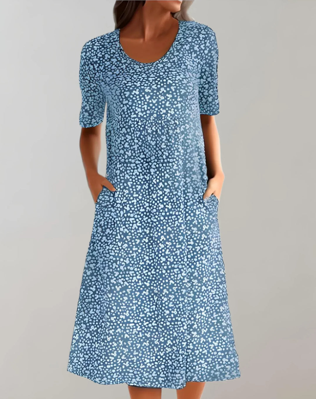 Vestido informal ligero de cuello en V para mujer