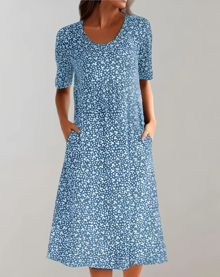 Vestido informal ligero de cuello en V para mujer
