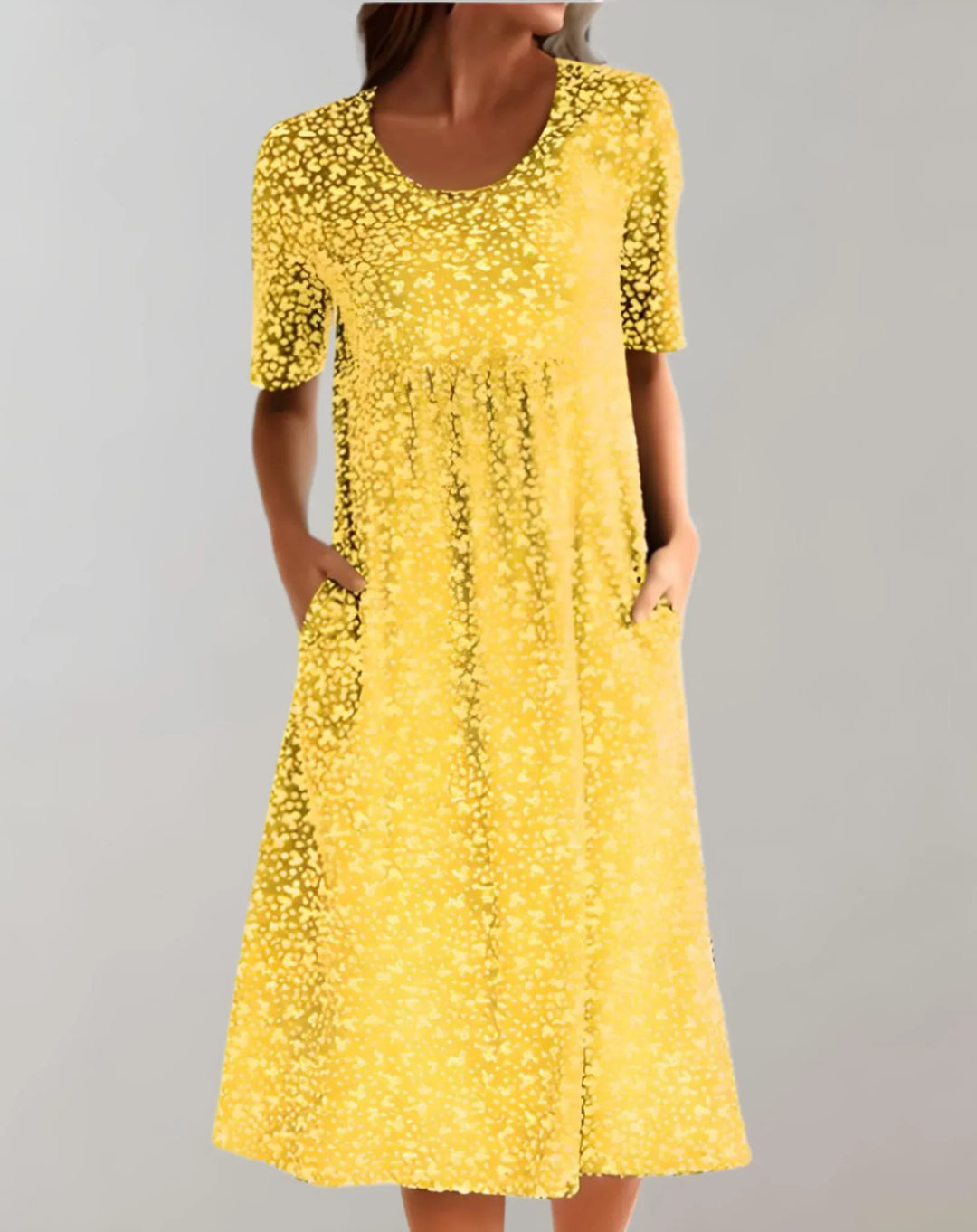 Vestido informal ligero de cuello en V para mujer