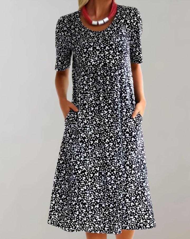 Vestido informal ligero de cuello en V para mujer