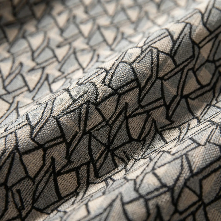 Geovara - Pantalones estampados de talle alto y pierna ancha