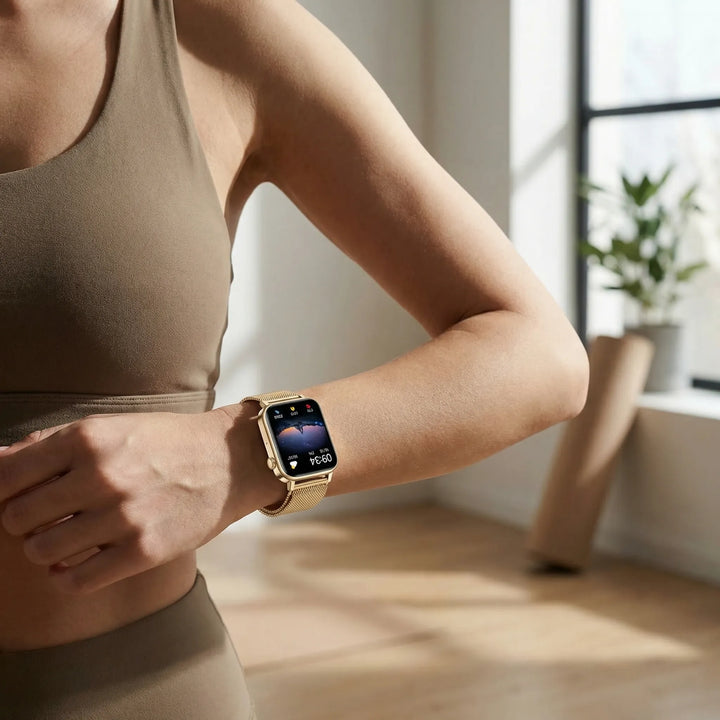 Glyntra - Reloj inteligente ultradelgado con pantalla táctil para mujer