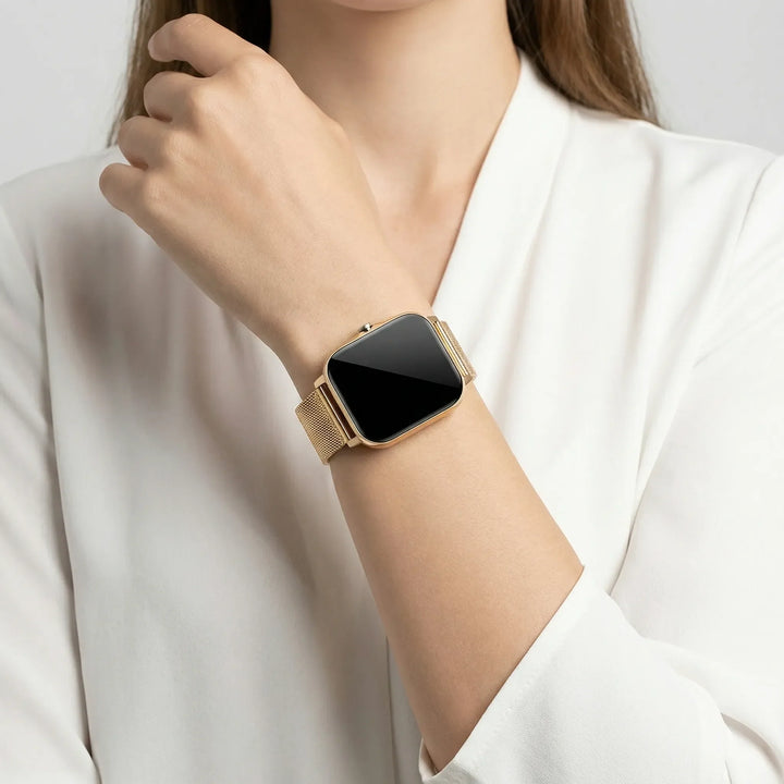 Glyntra - Reloj inteligente ultradelgado con pantalla táctil para mujer