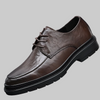 Zapatos Oxford Cerrados con Cordones de Grano de Mano para Hombres