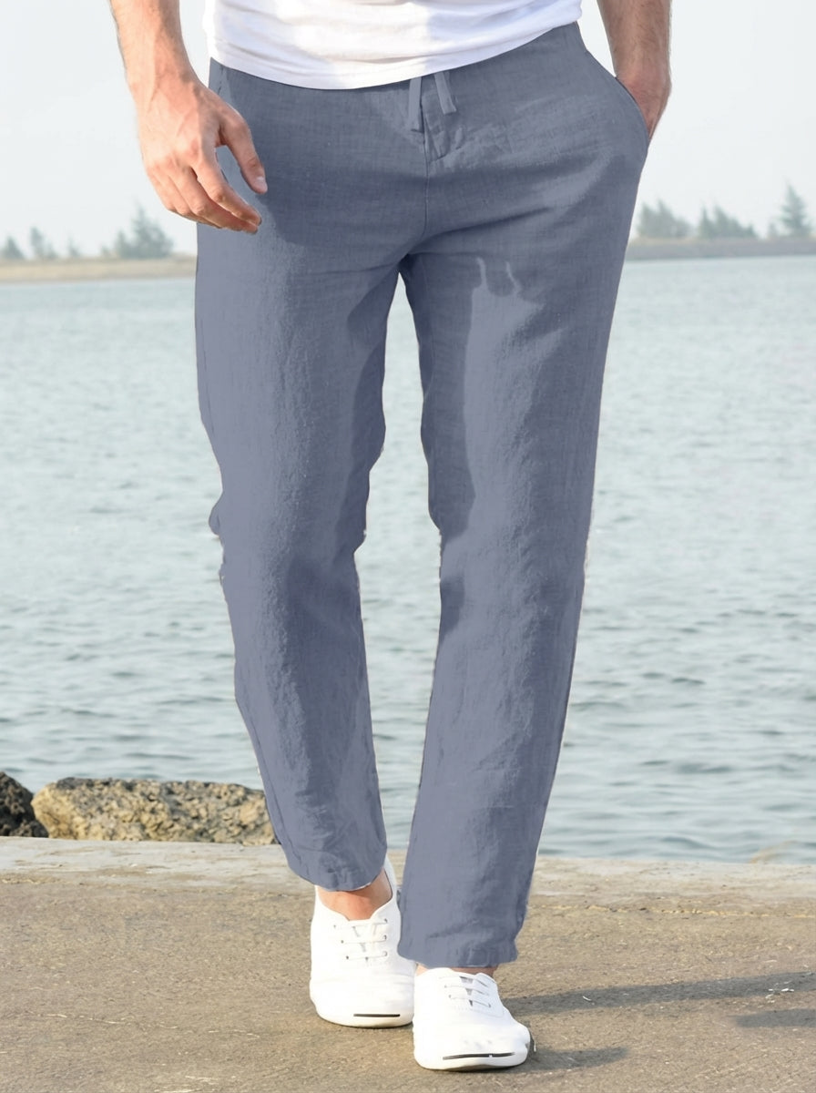 Pantalones de verano de lino para hombre