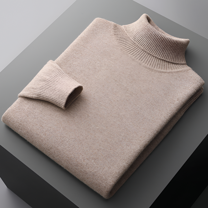 Suéter de Cuello Alto de Punto para Hombres – Capa de Invierno Refinada