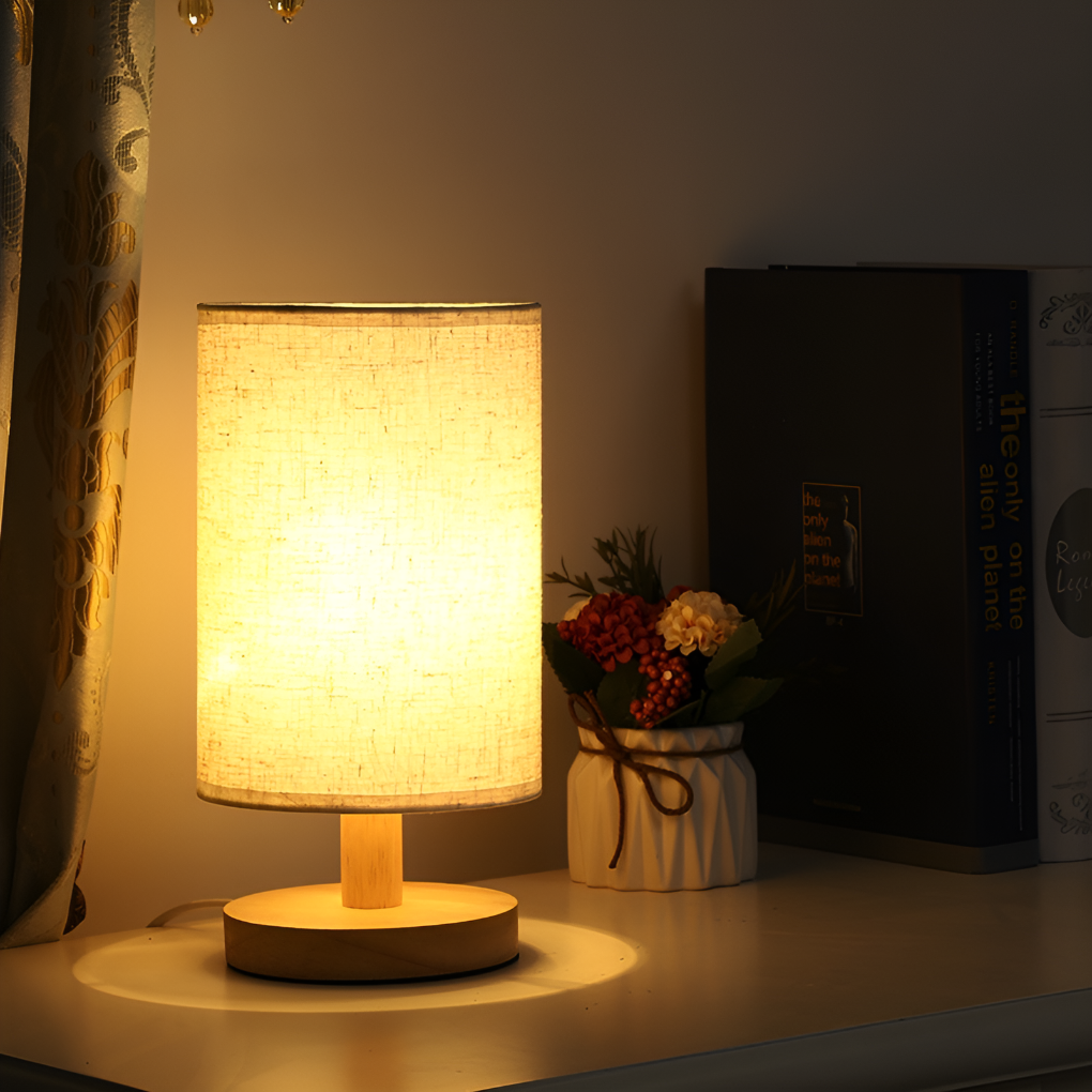 Lámpara de noche moderna de madera