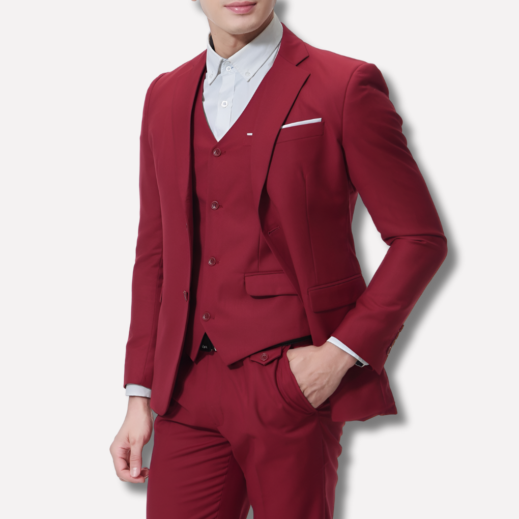 Traje de Tres Piezas Slim-Fit para Hombres