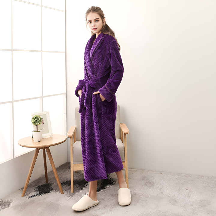 Bata de Baño de Peluche con Capucha para Mujeres