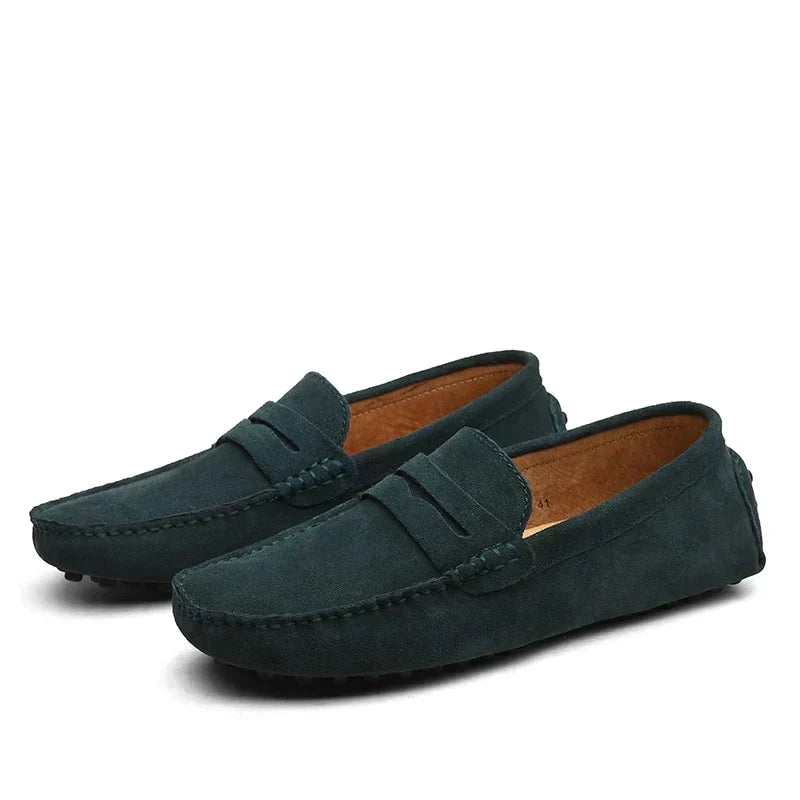 Mocasines de ante de estilo italiano para hombre