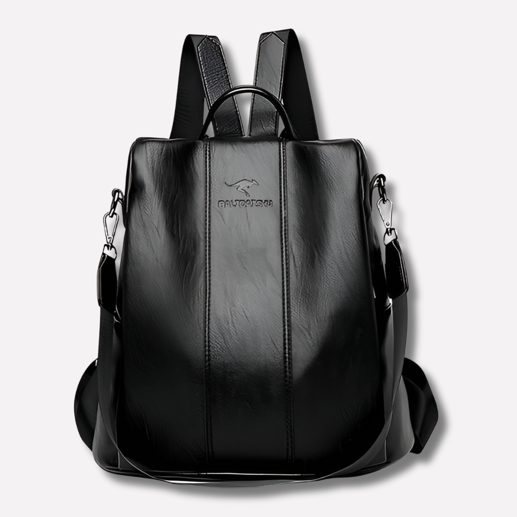 mochila de cuero antirrobo para mujer
