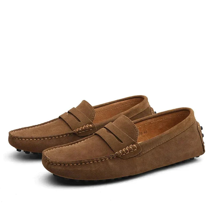 Mocasines de ante de estilo italiano para hombre