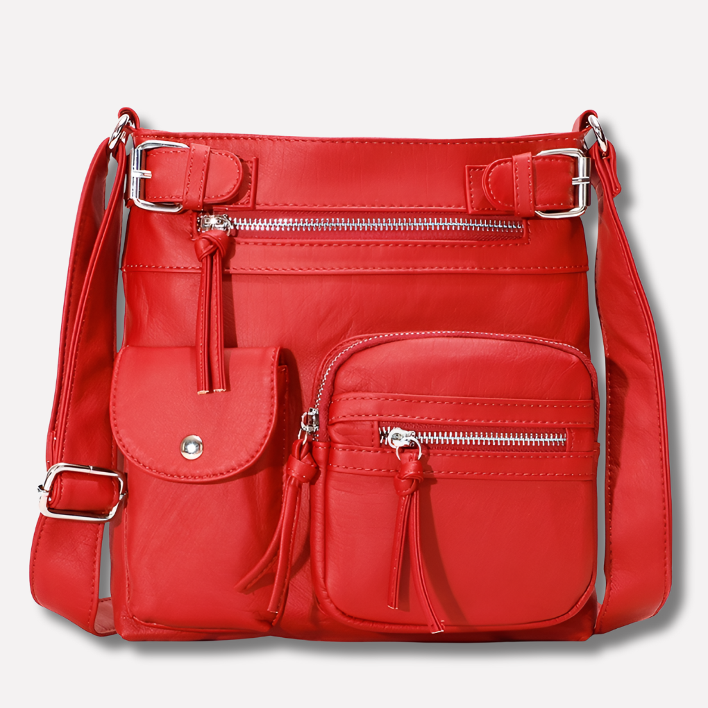 Bolso de Hombro de Cuero para Mujer con Múltiples Bolsillos