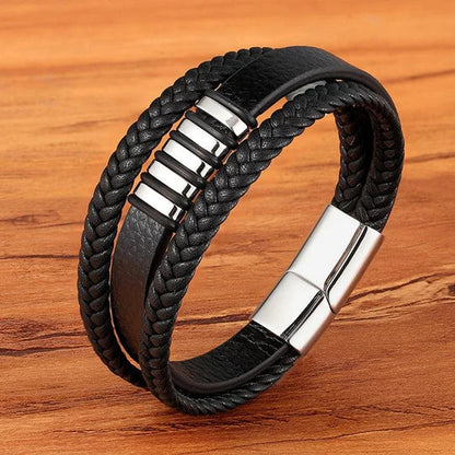 Elegante pulsera de cuero para hombre