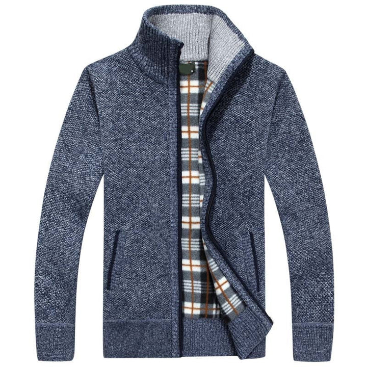 Jersey de punto para hombre con cremallera, que aúna calidez y estilo