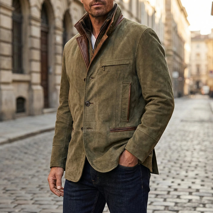 Heritawn - Chaqueta de hombre con botones frontales, inspirada en la tradición.