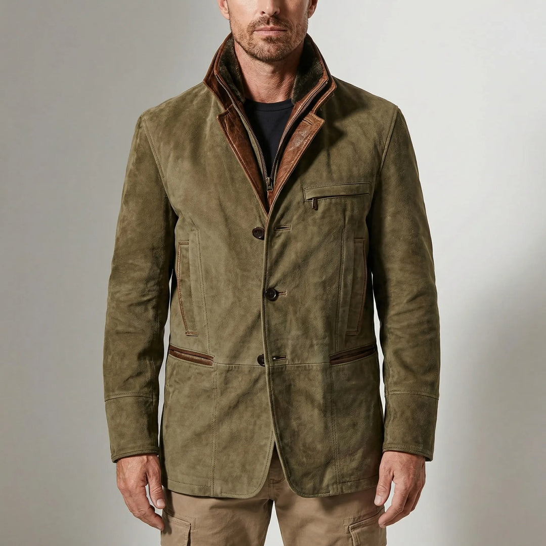 Heritawn - Chaqueta de hombre con botones frontales, inspirada en la tradición.