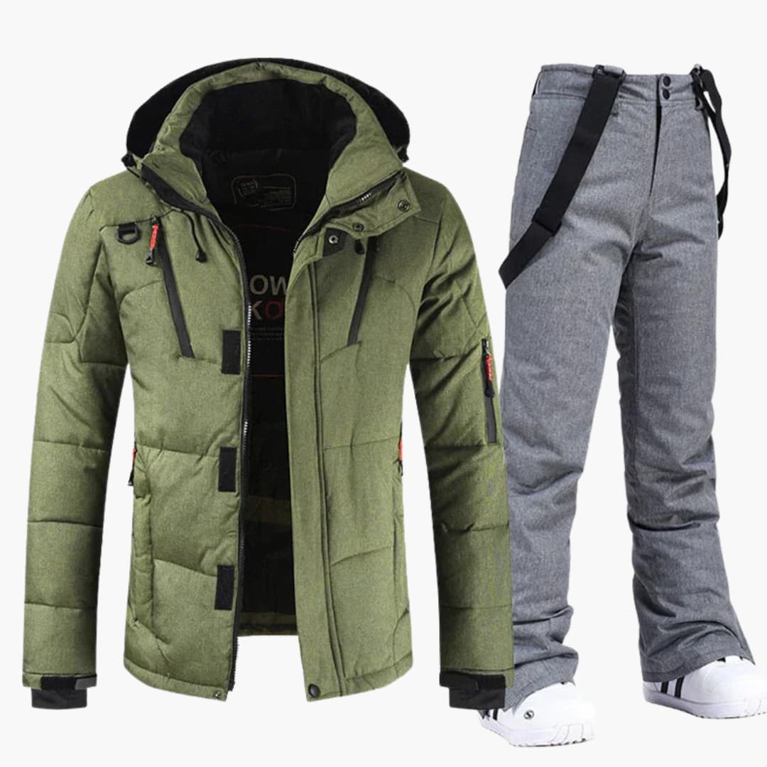 Conjunto de Esquí para Hombres – Chaqueta con Capucha y Pantalones
