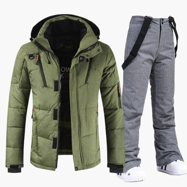 Conjunto de Esquí para Hombres – Chaqueta con Capucha y Pantalones