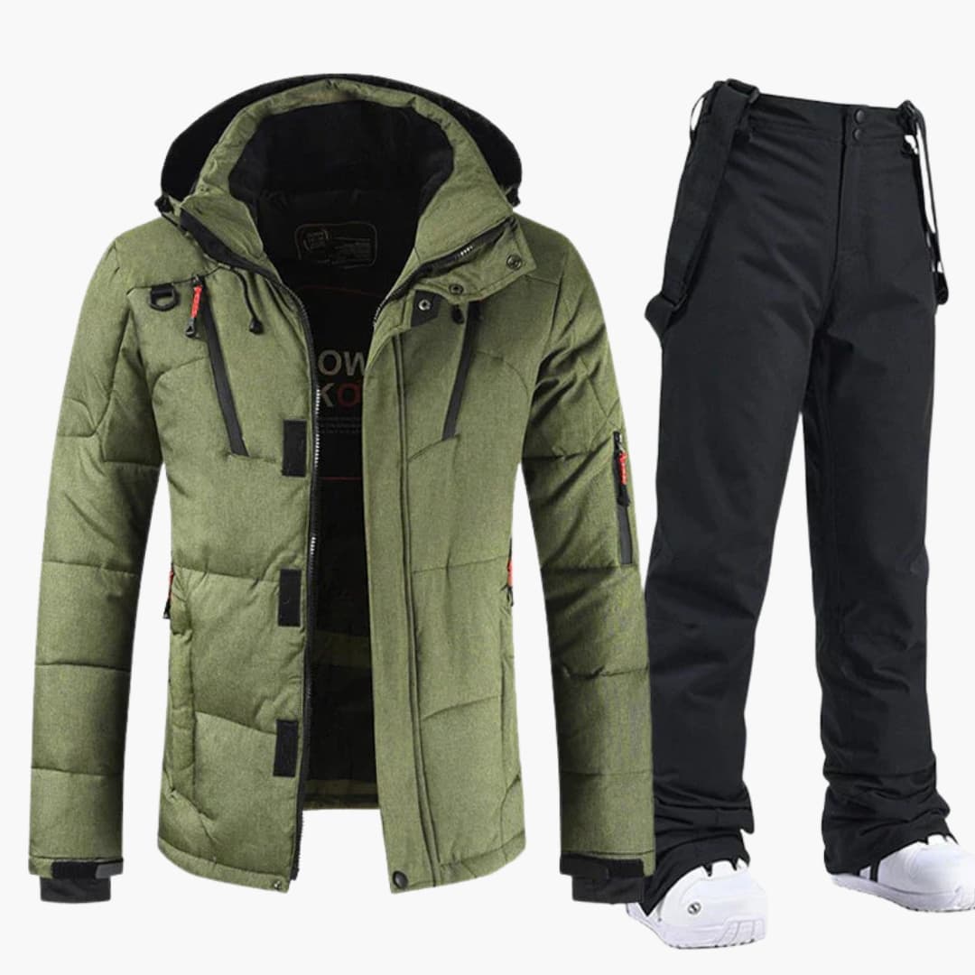 Conjunto de Esquí para Hombres – Chaqueta con Capucha y Pantalones