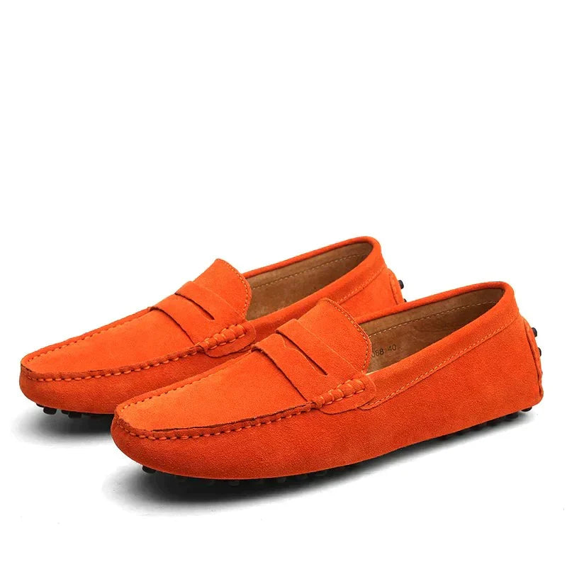Mocasines de ante de estilo italiano para hombre
