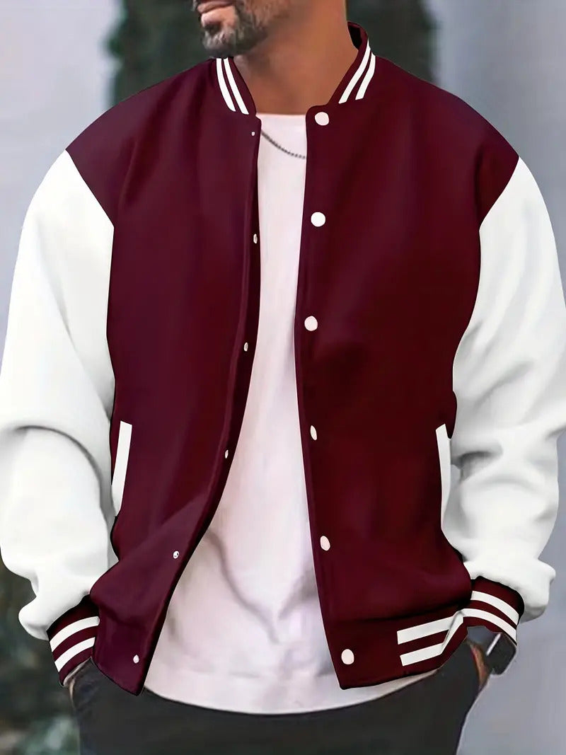 Chaqueta de béisbol informal de hombre para otoño