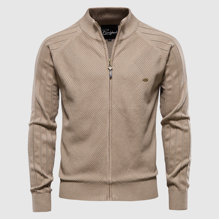 Chaqueta con cremallera completa de algodón para hombre