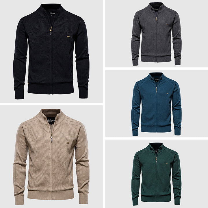 Cárdigan con cremallera completa para hombre