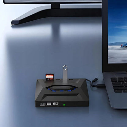Reproductor de DVD externo 7 en 1 y grabador CD/DVD RW