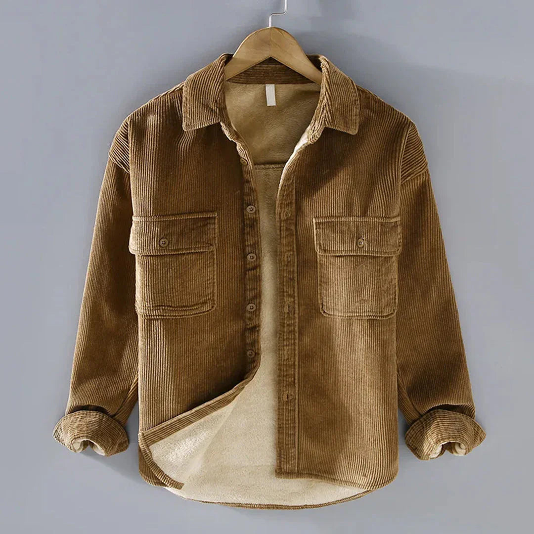 Camisa de pana: camisa de hombre cálida, vintage y casual