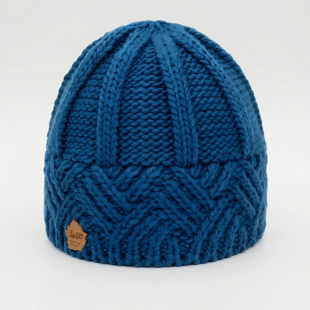 Knitova - Gorro de punto acanalado con puño doblado
