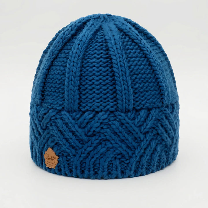 Knitova - Gorro de punto acanalado con puño doblado