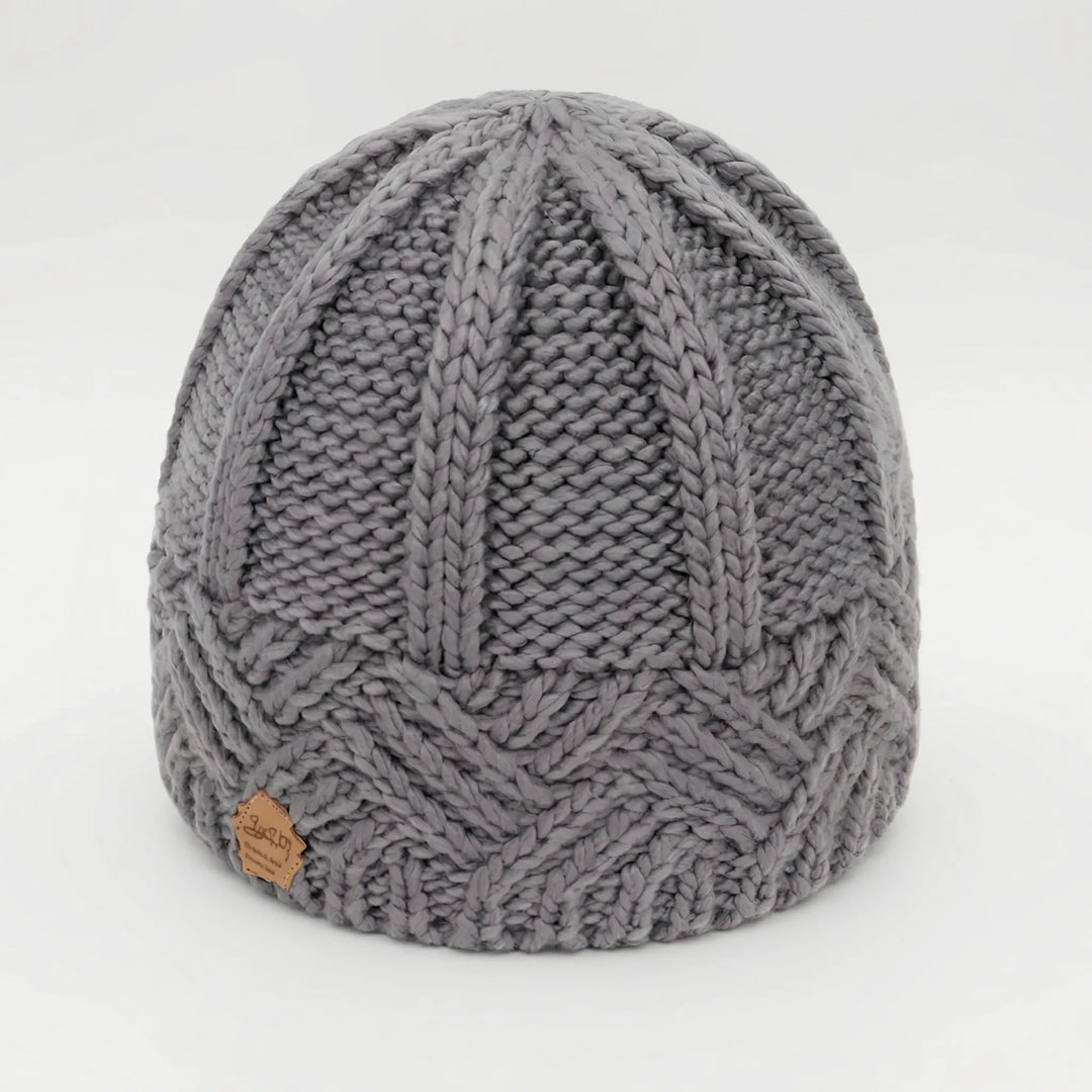Knitova - Gorro de punto acanalado con puño doblado