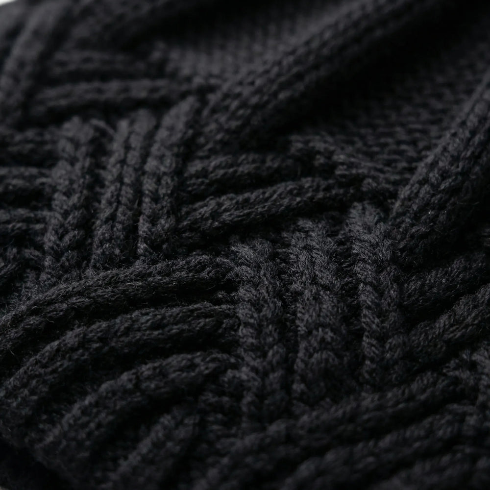 Knitova - Gorro de punto acanalado con puño doblado