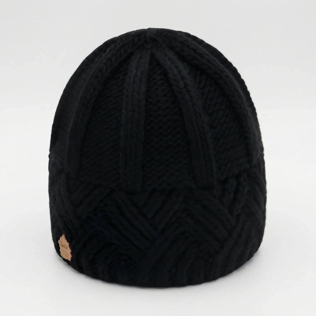 Knitova - Gorro de punto acanalado con puño doblado