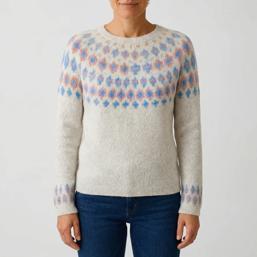Knitvara - Jersey de cuello redondo con estampado Fair Isle