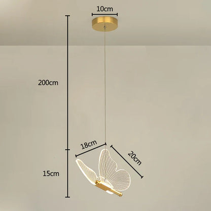 Lámpara colgante LED mágica con mariposa