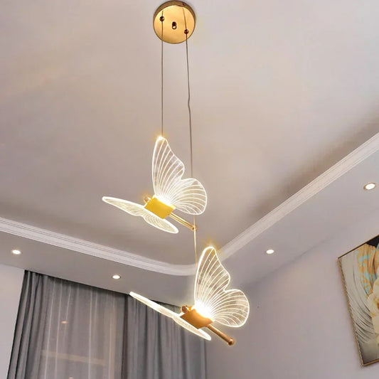 Lámpara colgante LED mágica con mariposa