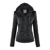 Melody – Chaqueta motera de imitación de cuero con capucha