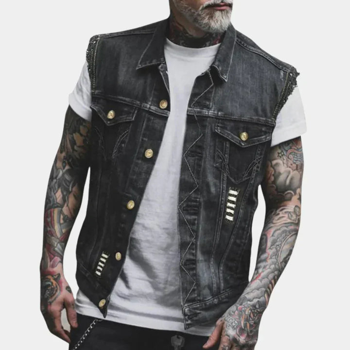 Chaleco de vaquero retro para hombre