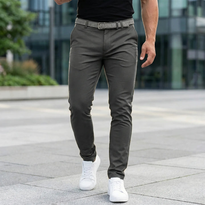 Linext - Pantalones de vestir de pierna recta y tiro medio