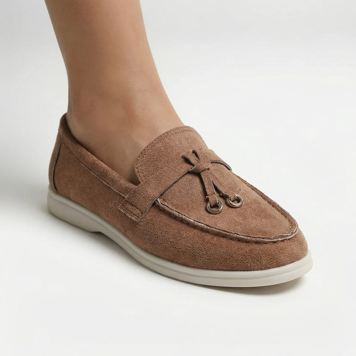 Loafly - Mocasín plano sin cordones para mujer
