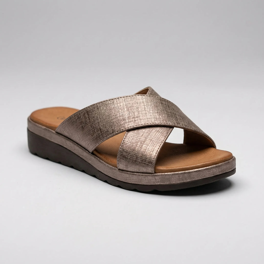 Lumastep - Sandalias de plataforma con tiras cruzadas