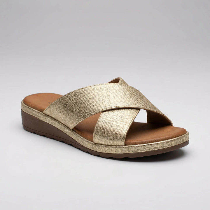 Lumastep - Sandalias de plataforma con tiras cruzadas
