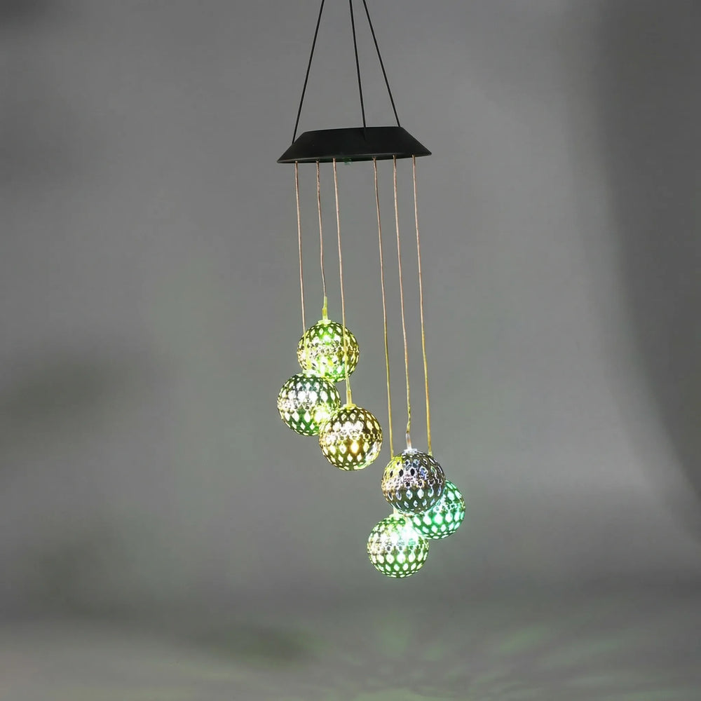 Lumiorb - Campana de viento esférica que cambia de color con energía solar