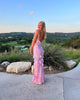 Vestido largo con volantes para mujer, elegante y romántico.