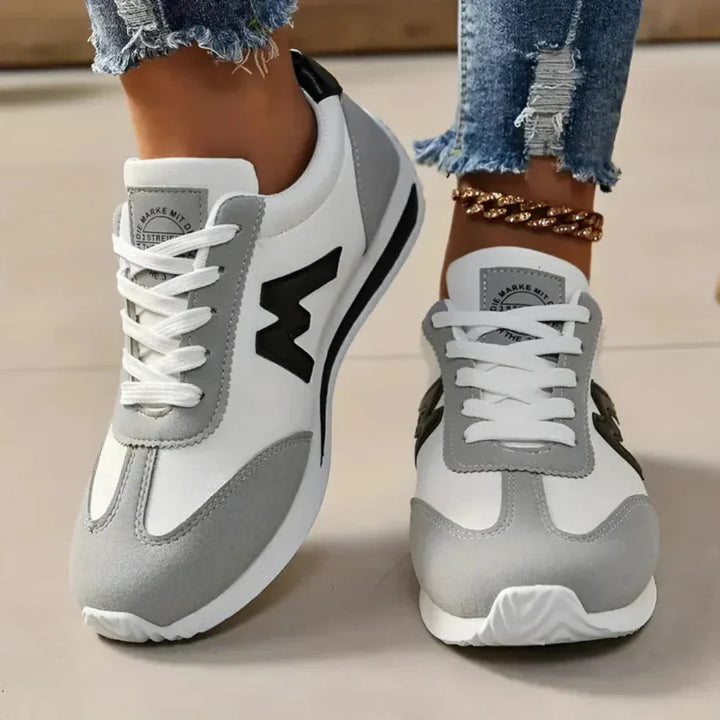 Zapatilla Retro Con Cordones Para Mujeres