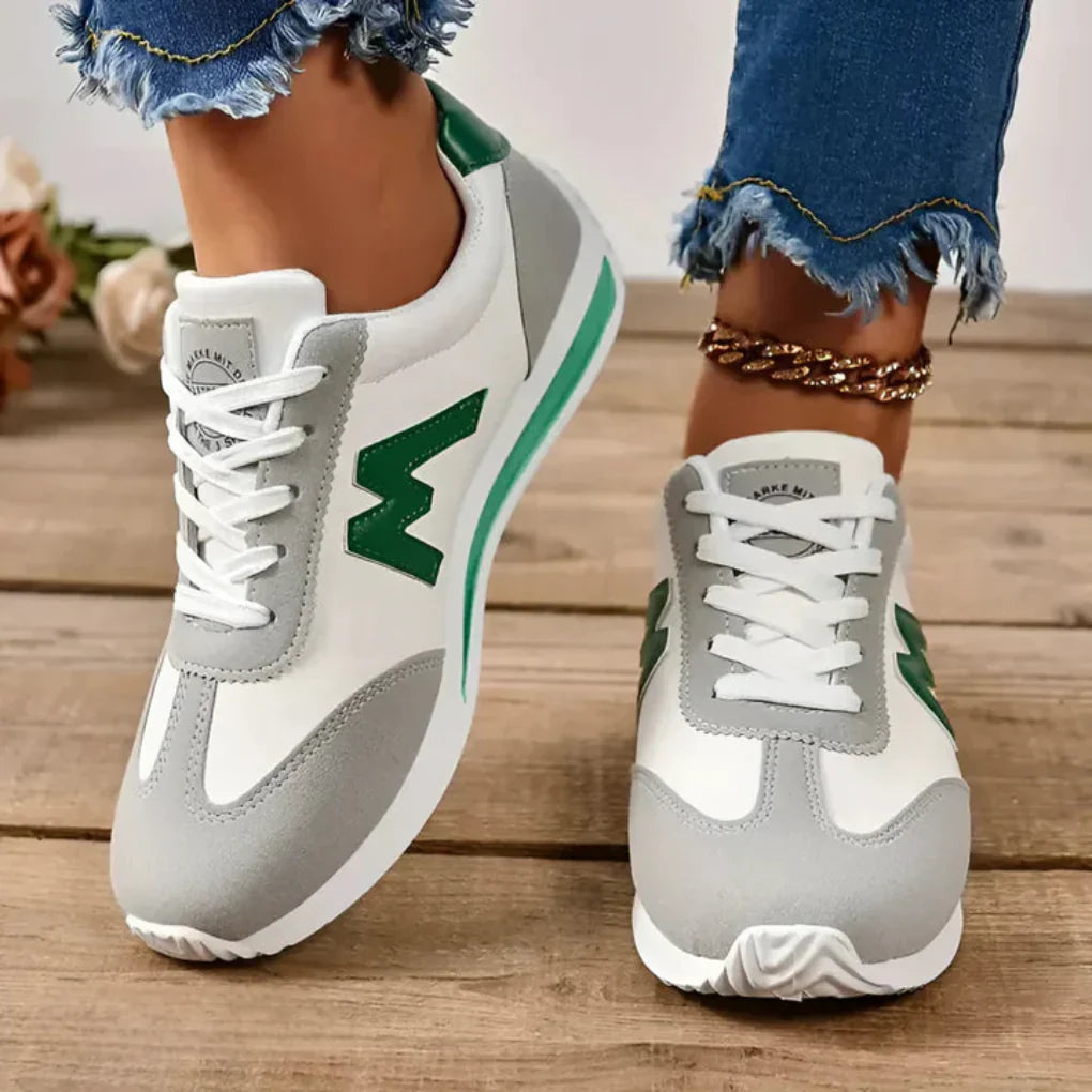 Lunvara - Zapatillas retro con cordones para mujer